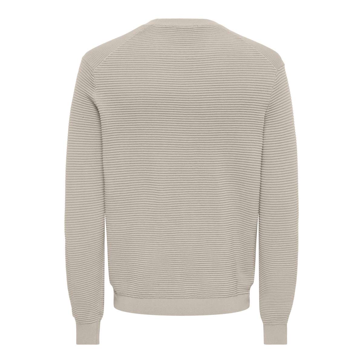 ONLY & SONS MENS REGULAR FIT COTTON RON LONGSLEEVE CREW NECK KNIT 22038724 Silver Lining
